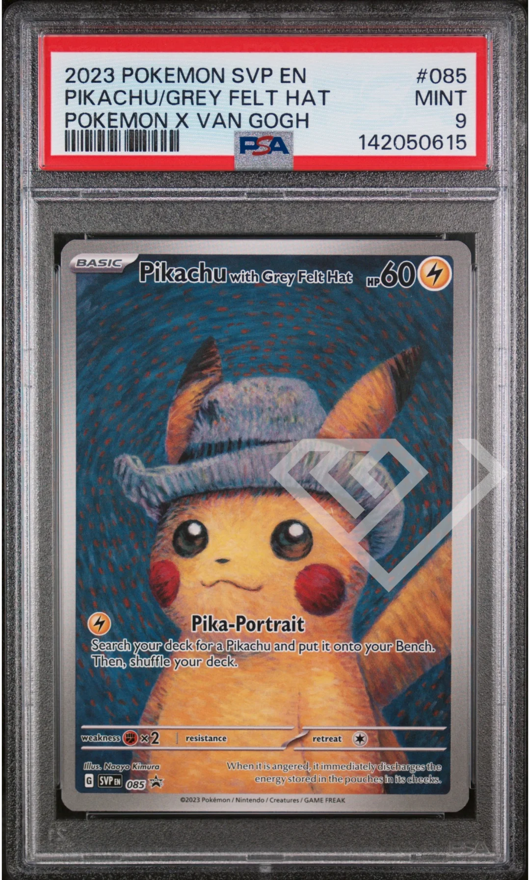 Pikachu with Grey Felt SVP 085 - Pokémon X Van Gogh PSA 9 English 142050615