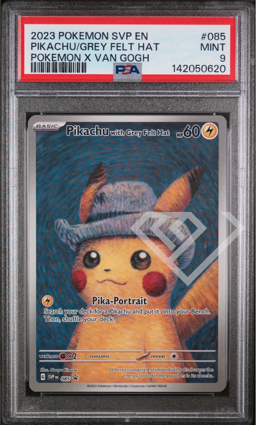 Pikachu with Grey Felt SVP 085 - Pokémon X Van Gogh PSA 9 English 142050620